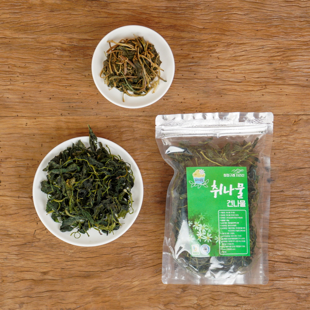 깨끗하게 말린 [ 구례삼촌 취나물 40g ] 건취 무침 산채 나물 비빔밥 만들기 - 상세 이미지 3