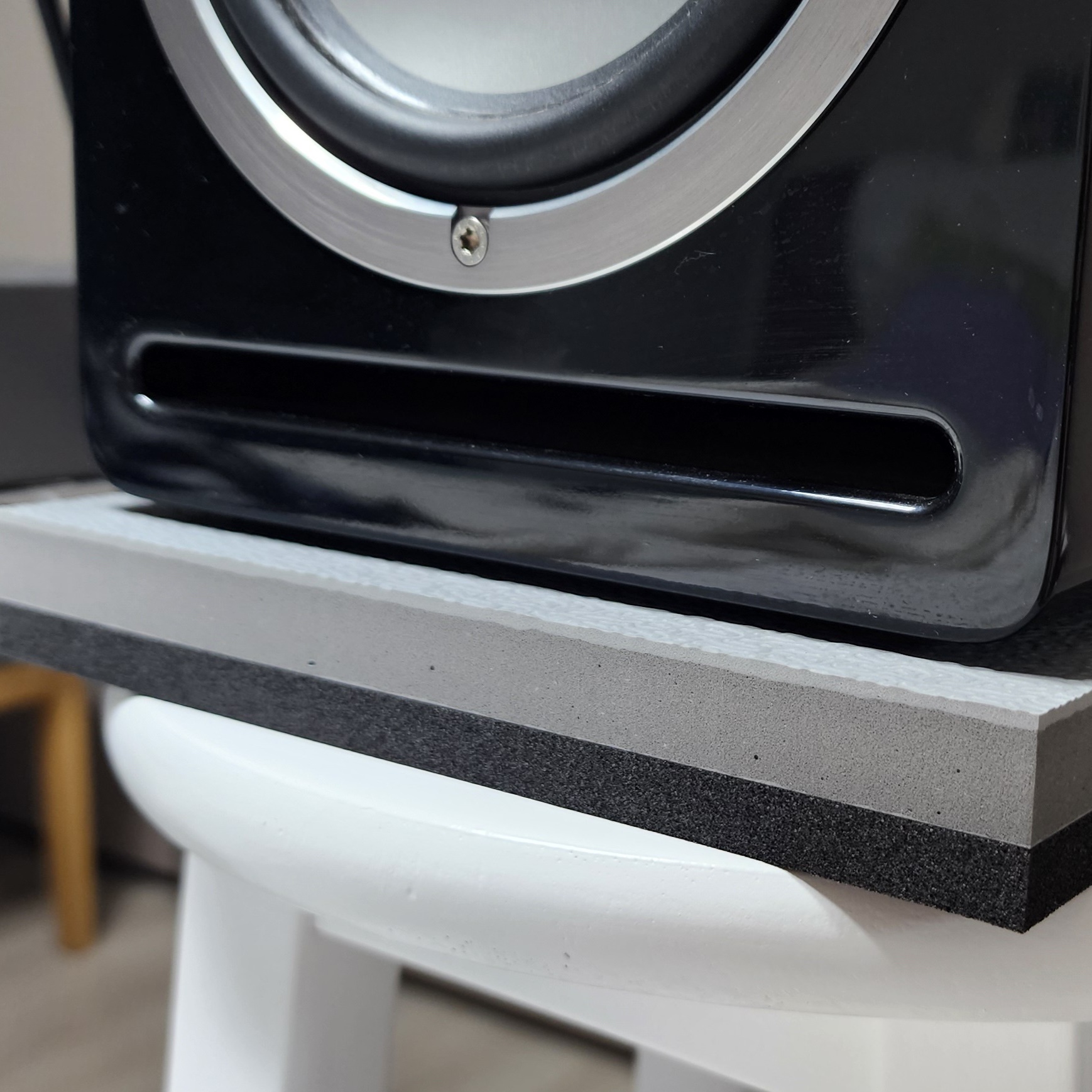 덕진스펀지 스피커 매트 2개 우퍼 방진패드 삼성사운드바 서브우퍼 받침대 400X200X25T