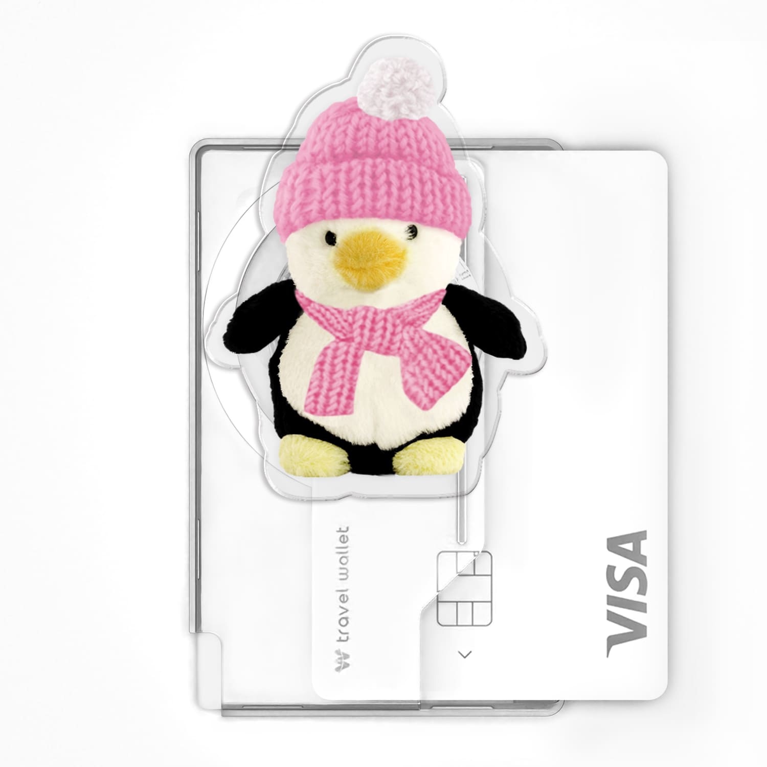 168cm 맥세이프 카드지갑 그립톡 올인포켓 펭구 핑크