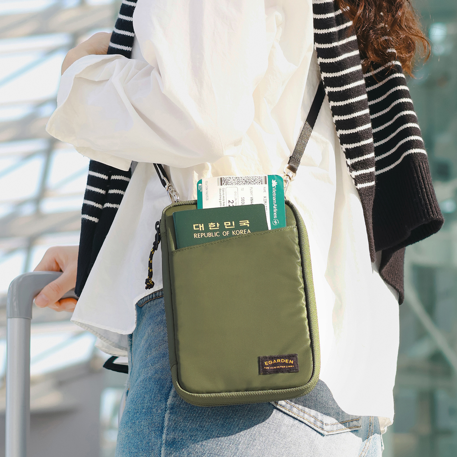 에가든 트래블러 올인원 패스포트 RFID 차단 안티스키밍 여행용 지갑 여행 여권 케이스 가방