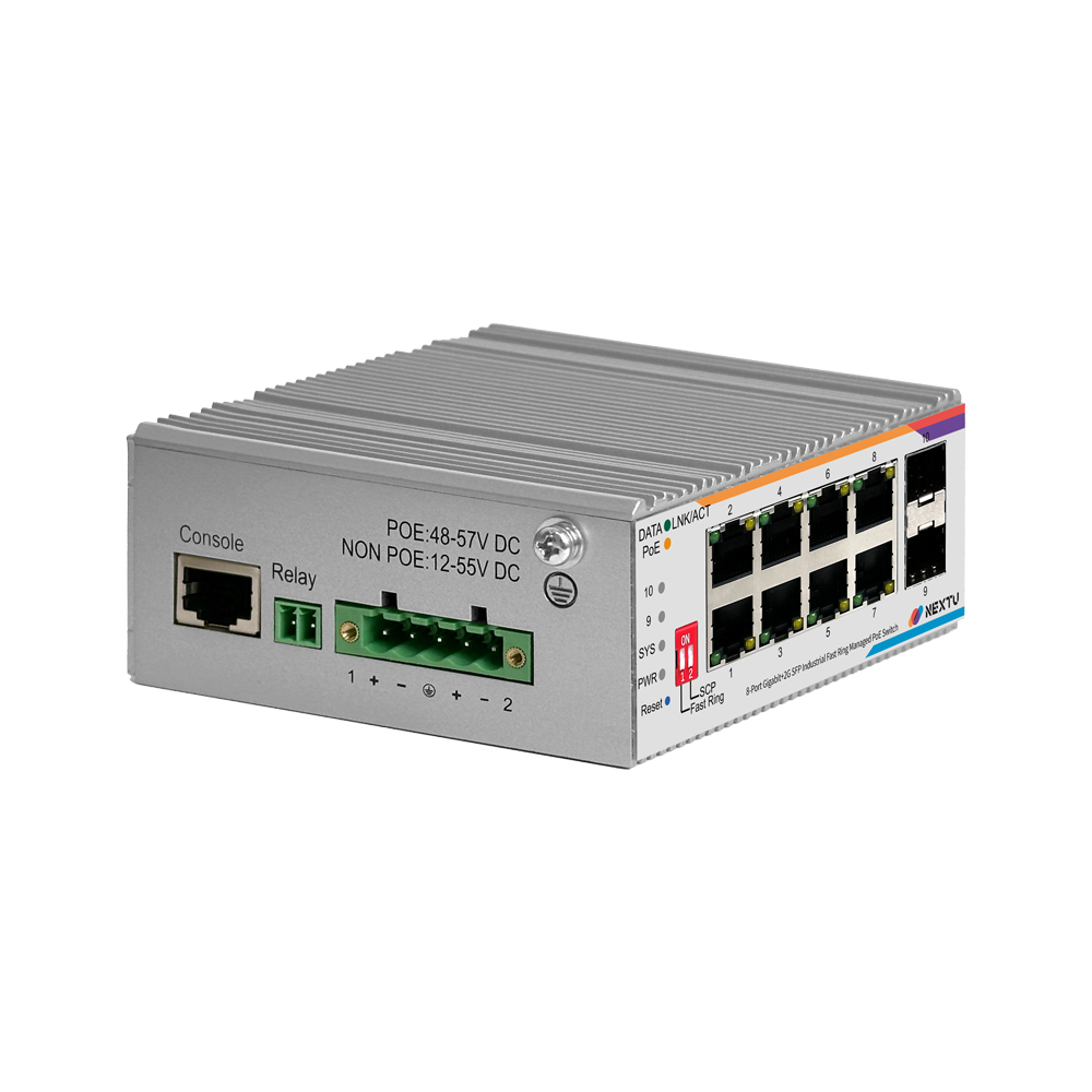 넥스트유 피어빈 산업용 8포트 1G 2SFP L2 POE 인터넷 스위칭 허브 - 상세 이미지 3