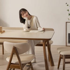 앤틀러스 4인용 원목 포세린 세라믹 식탁세트 식탁+의자2+벤치1, 140... 솔직 후기 | 실제 배치 사진 포함 - 상품 이미지 4