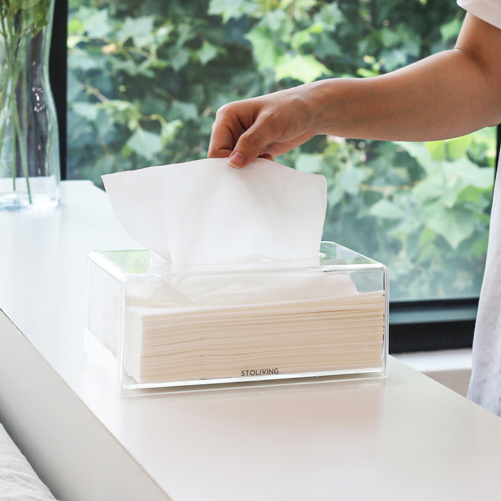 스토리빙 투명 아크릴 휴지케이스 각티슈케이스 소형
