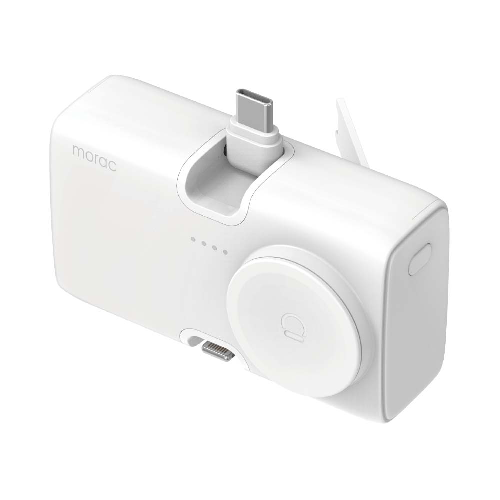 모락 큐잉 4IN1 C타입 8핀 도킹형 갤럭시워치 멀티 보조배터리 5000mAh - 상세 이미지 2