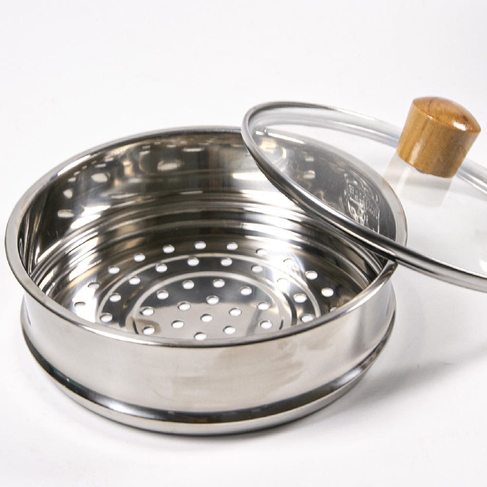 스텐 찜기 이유식 만두 야채 떡 수육 찜냄비 찜통 20cm