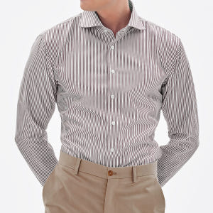 어반트 와이드 카라 브라운 스트라이프 셔츠, 다림질필요없는 구김없는 링클... 착용 후기 | 사이즈/핏 총정리 - 상품 이미지 1