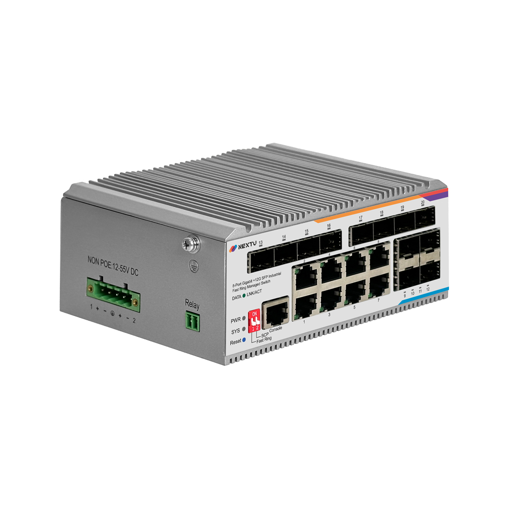 스도래 산업용 8포트 1G 12SFP L2 인터넷 스위칭 허브 - 상세 이미지 3
