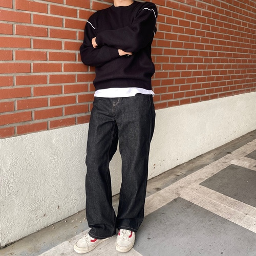 흑청바지 블랙진 남자생지데님 남자통청바지 - 상세 이미지 5