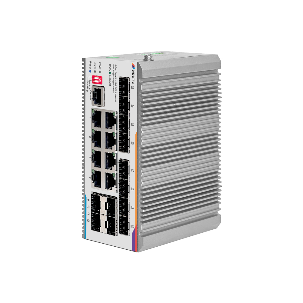 스도래 산업용 8포트 1G 12SFP L2 인터넷 스위칭 허브 - 상품 이미지