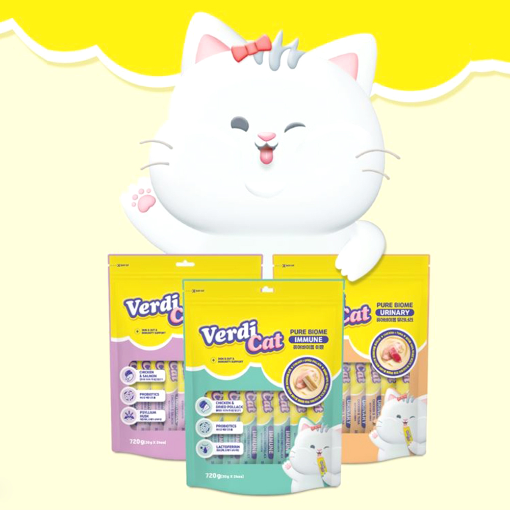 맛있는 고양이 유산균 24개입 닭고기 베이스 스틱 - 상품 이미지