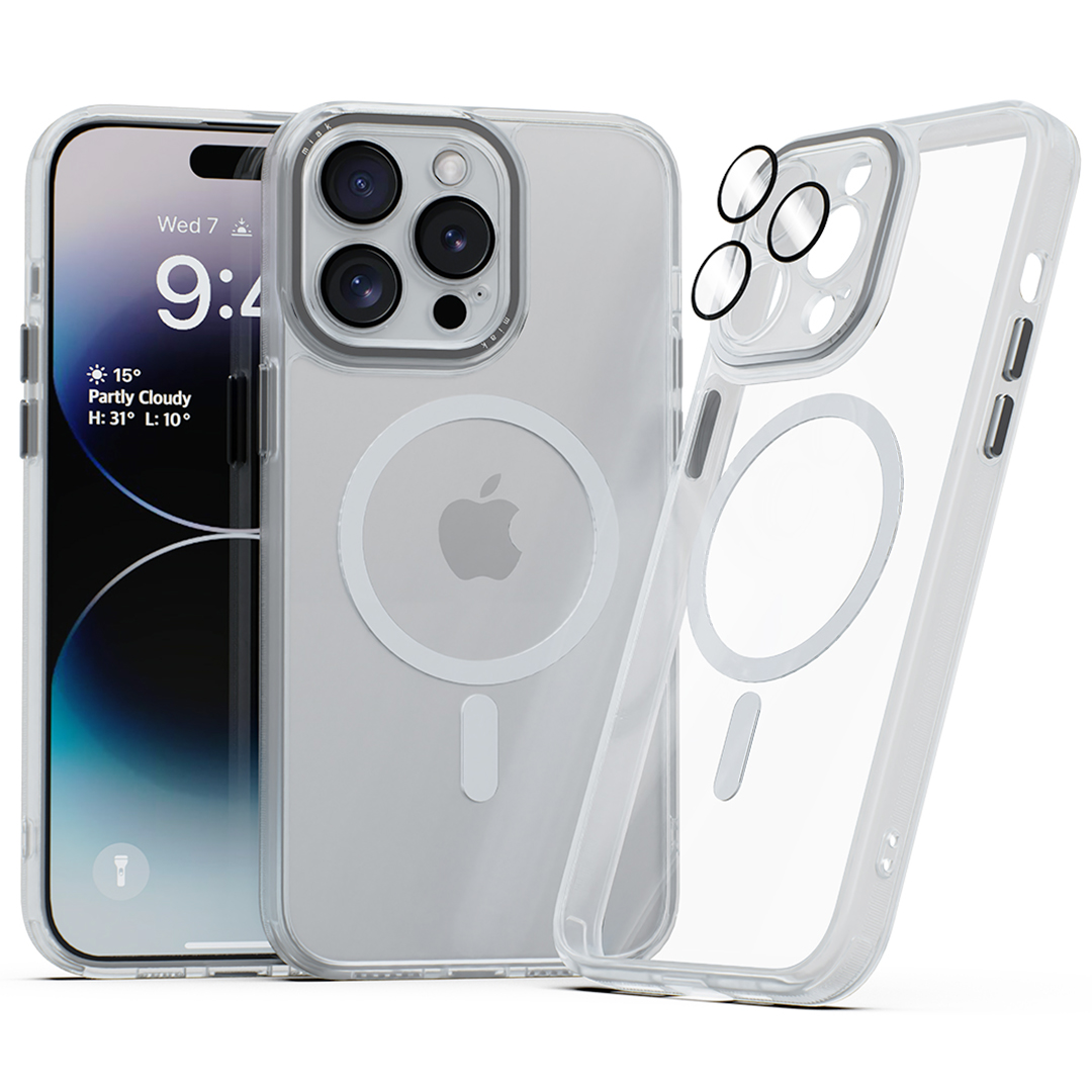 미아크 렌즈보호 풀커버 맥세이프 케이스 핑크, 아이폰14 프로 맥스 - 상세 이미지 2