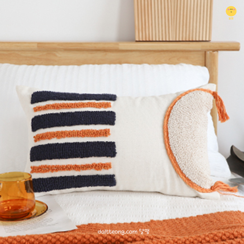 달떵 모던 북유럽 1 HALF ROUND 직사각 쇼파 쿠션 커버 거실 예쁜 고급 패브릭