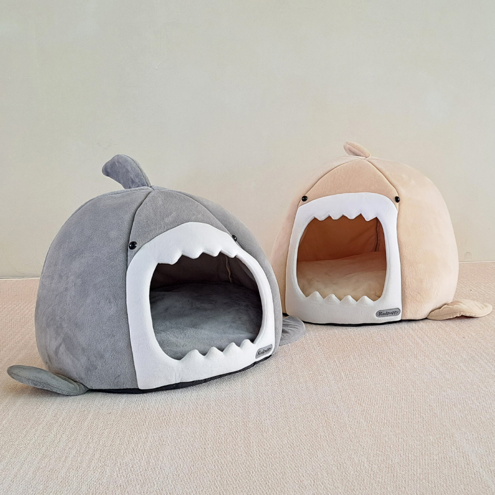 개과천선 샤크오션 고양이 하우스 애견 예쁜 쿠션 하우스 동굴 숨숨집 캐릭터 하우스 - 상품 이미지
