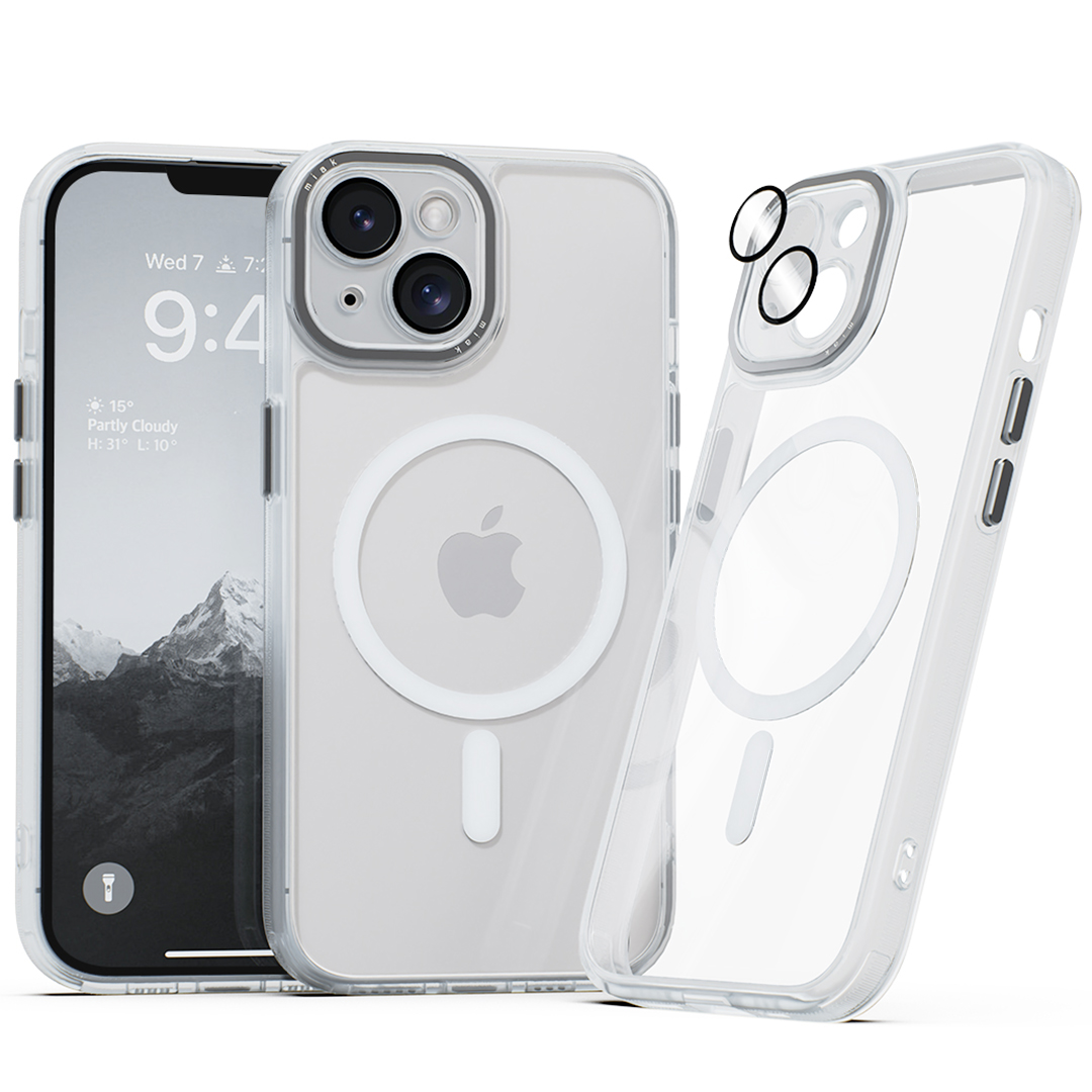 미아크 렌즈보호 풀커버 맥세이프 케이스 핑크, 아이폰14 플러스 - 상세 이미지 3