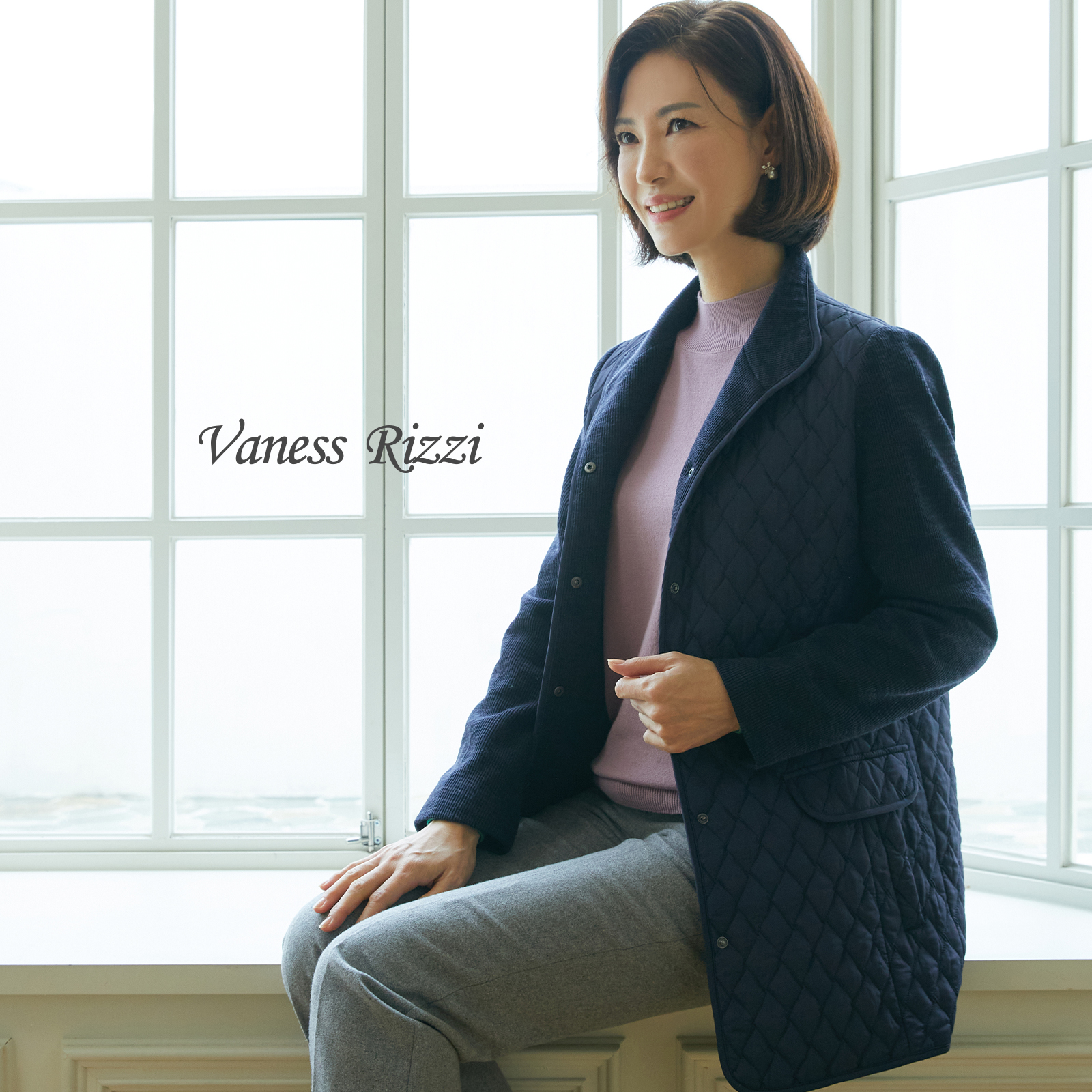 엄마옷 에리카 퀼팅 자켓 패딩 트임 중년여성 마담 60대 50대 40대 결혼식하객룩 상견례룩 - 상세 이미지 2