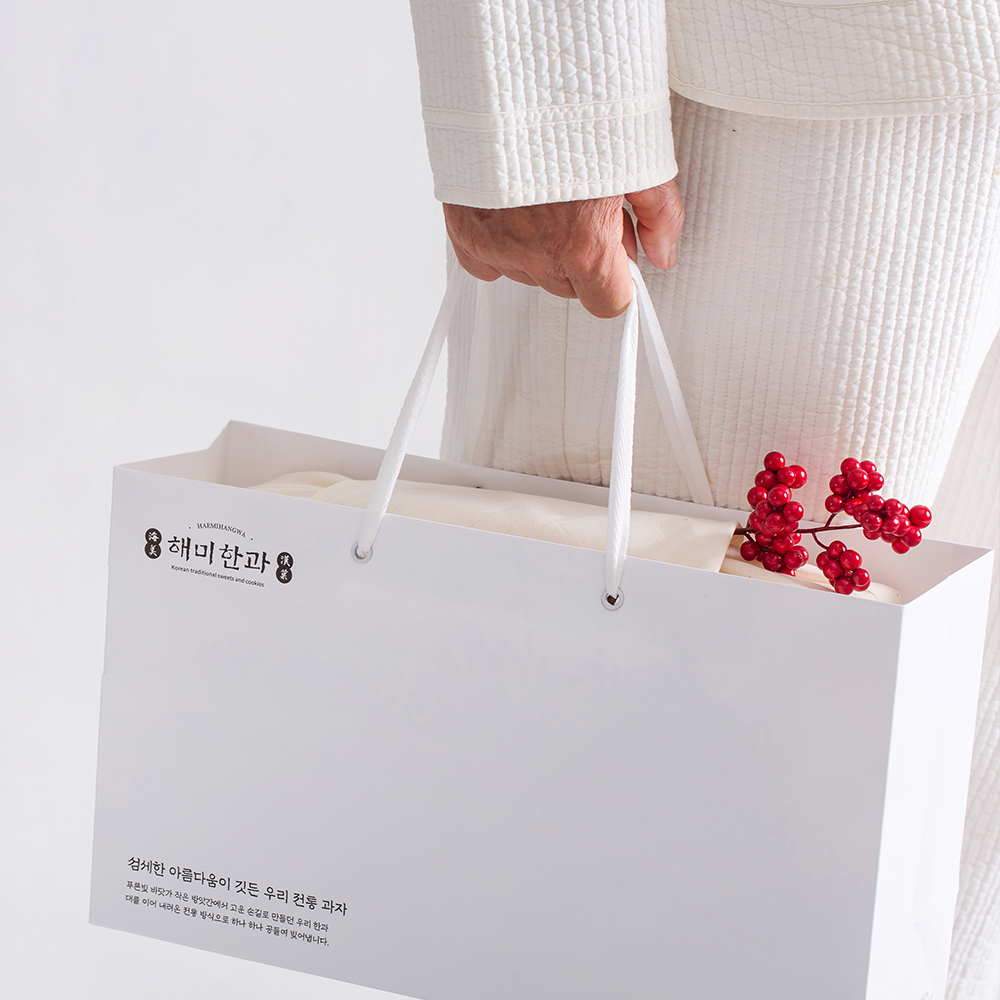 명절 한과 선물세트 선생님 선물 회사 단체 답례품 180g 보자기 쇼핑백 포장 - 상세 이미지 2