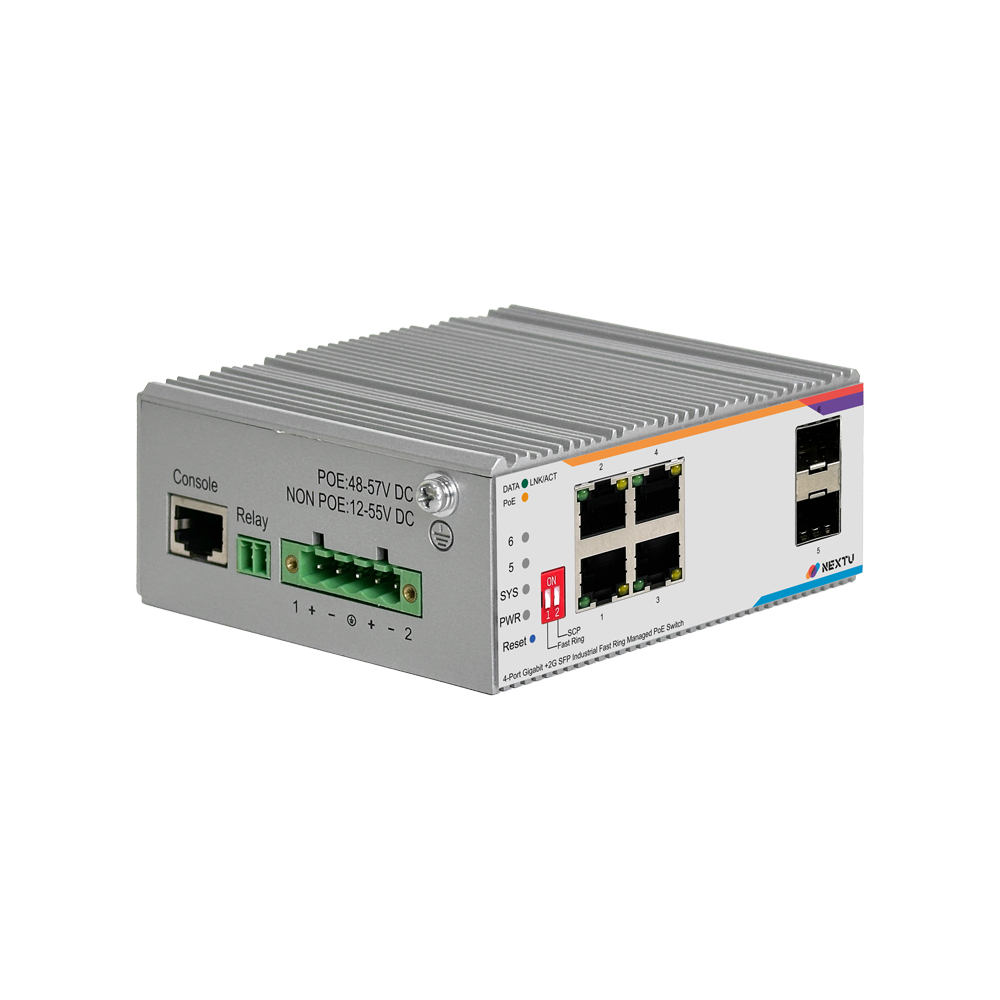 넥스트유 피어청 산업용 4포트 1G 2SFP L2 POE 인터넷 스위칭 허브 - 상세 이미지 3