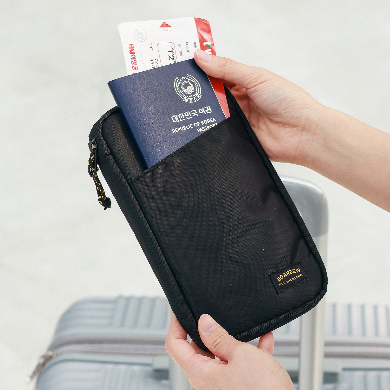 에가든 트래블러 올인원 패스포트 RFID 차단 안티스키밍 여행용 지갑 여행 여권 케이스 가방