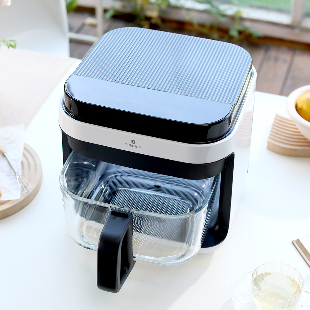 디온리 저소음 5.5L 투핸들 글라스 큐브 대용량 에어프라이어 광파 오븐 NAA321BK