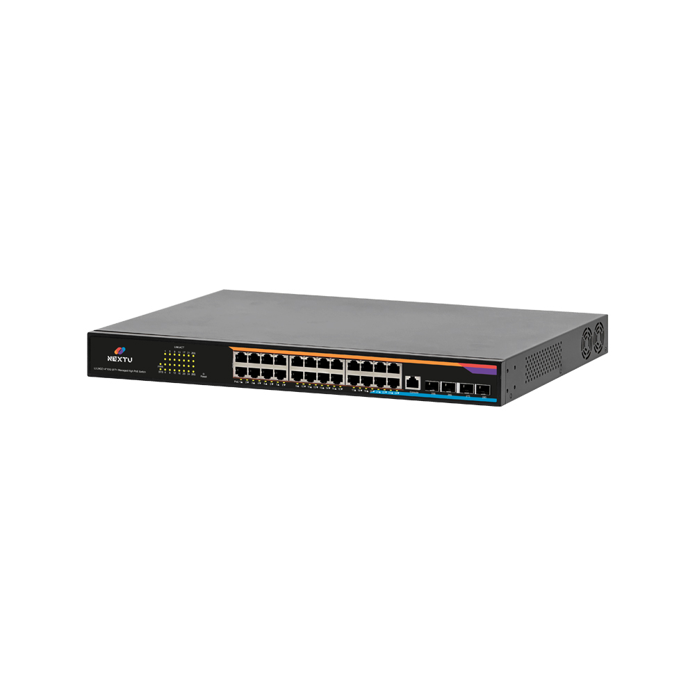 넥스트유 피우란 24포트 POE BT90W 10G SFP L3 인터넷 스위칭 허브 - 상세 이미지 3