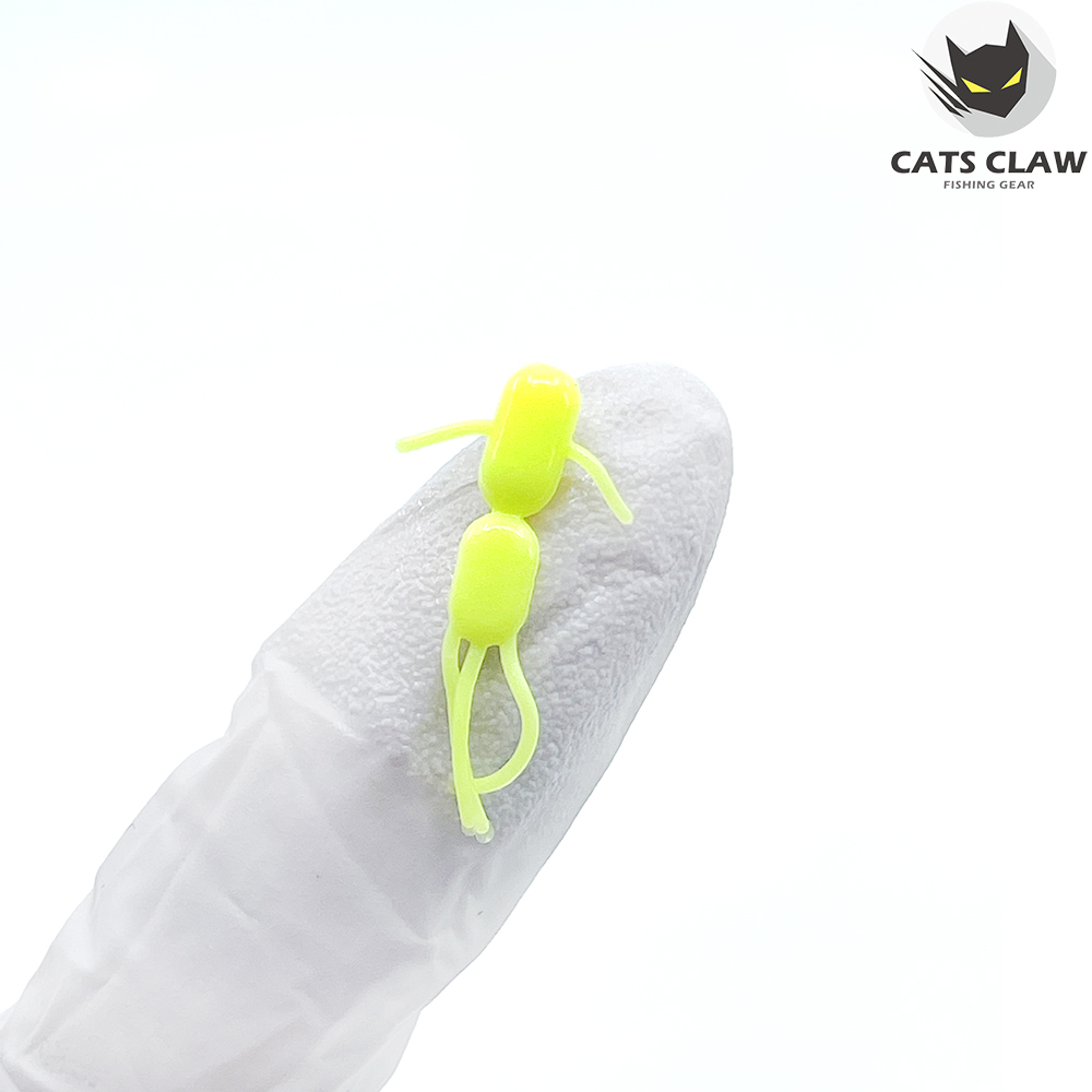 캣츠크로우 베르베르 송어웜 볼락웜 꺽지웜 형광옐로우 040, 3cm - 상품 이미지
