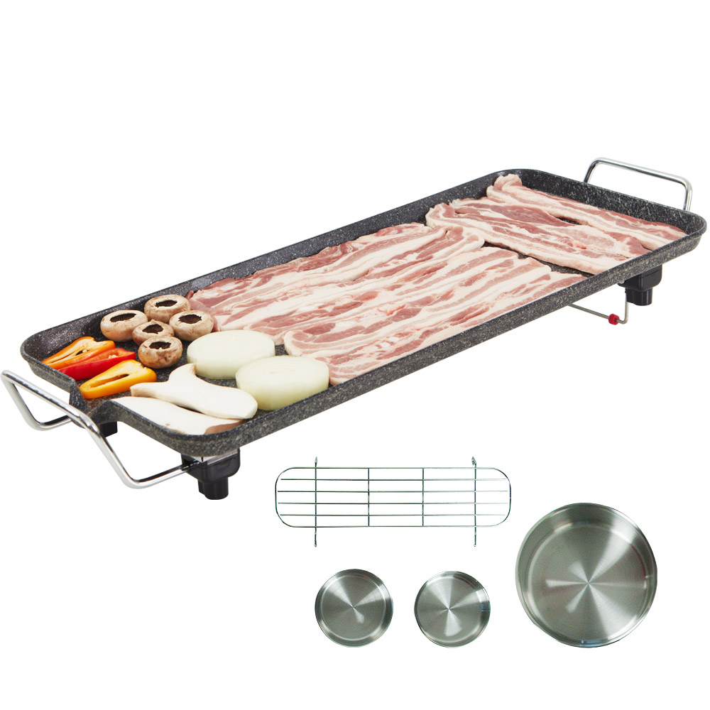 대원 프리미엄 스톤코팅 전기그릴 76cm 특대형 와이드 삼겹살 고기불판 풀세트 - 상품 이미지