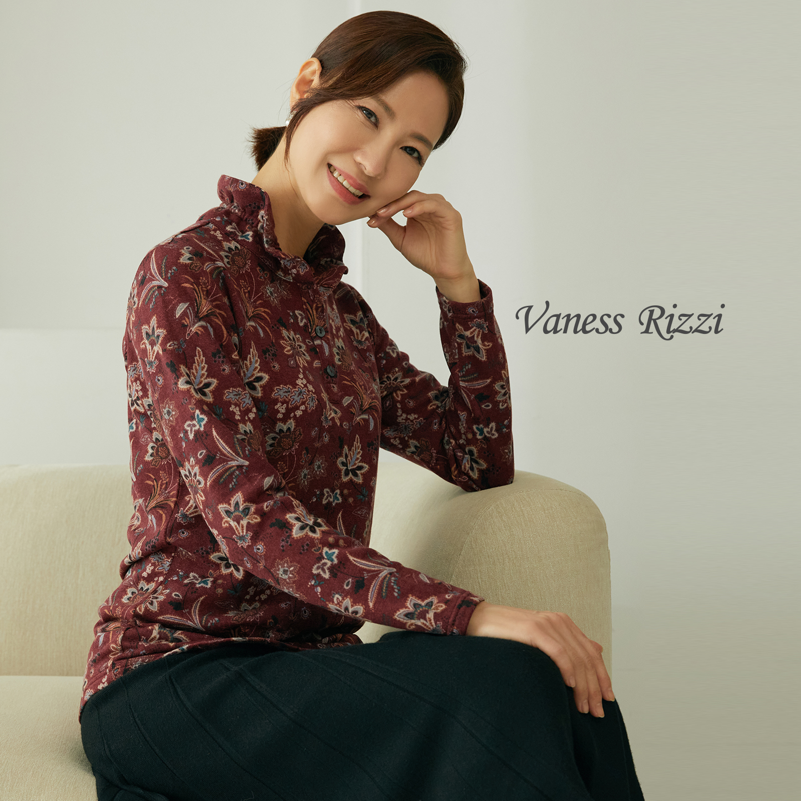 엄마옷 제시카 기모 블라우스 4종 플라워 호피 패턴 빅사이즈 중년여성 마담 60대 50대 40대 선물 - 상세 이미지 5