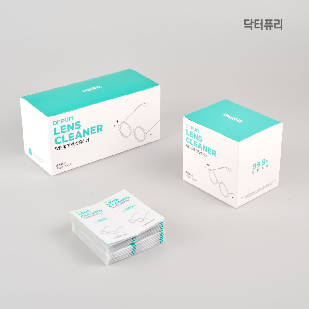 [1만리뷰] 닥터퓨리 렌즈클리너 항균 티슈 100매 레몬향 휴대폰액정클리너 안경닦이 - 상세 이미지 3