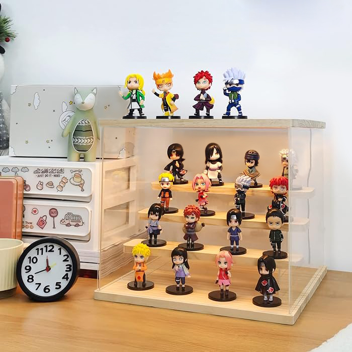 미니 피규어장식장 아크릴케이스 인형전시함 피규어진열장 전시장 가챠 피규어전시 블랙3단