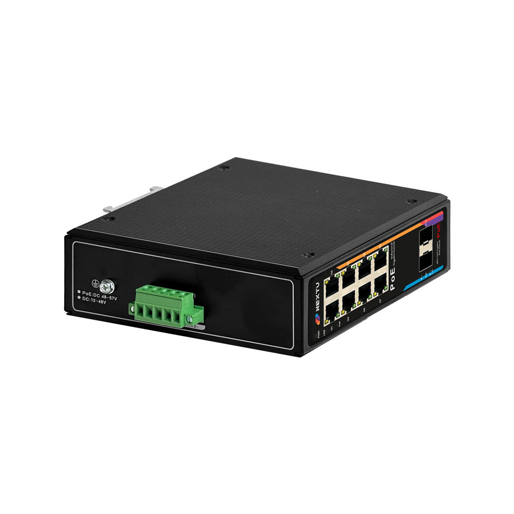 넥스트유 피아쟁 산업용 8포트 1G 2SFP POE 인터넷 스위칭 허브 - 상세 이미지 3