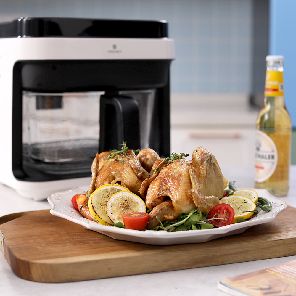 디온리 저소음 5.5L 투핸들 글라스 큐브 대용량 에어프라이어 광파 오븐 NAA321BK