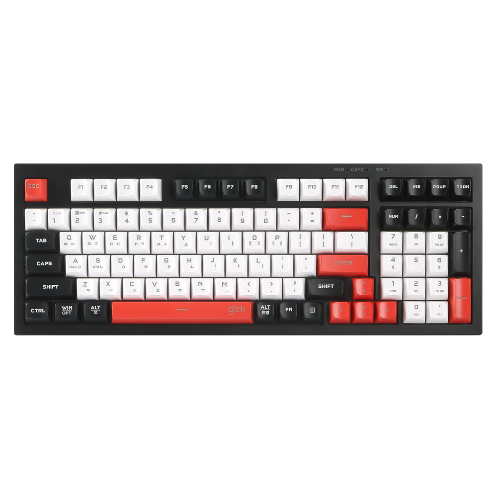 지클릭커 사일런스 M 무소음 풀윤활 무선 블루투스 키보드 방수 충격방지 Poker 98키, 멤브레인 - 상품 이미지