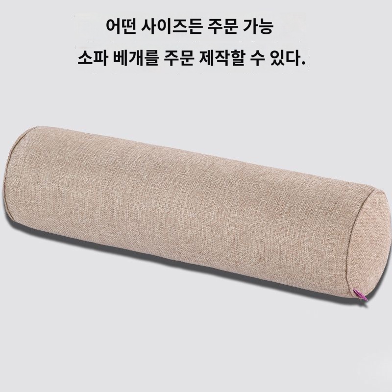 목쿠션 벨벳 바디 필로우 원통형 다리 베개 허리 - 상세 이미지 4