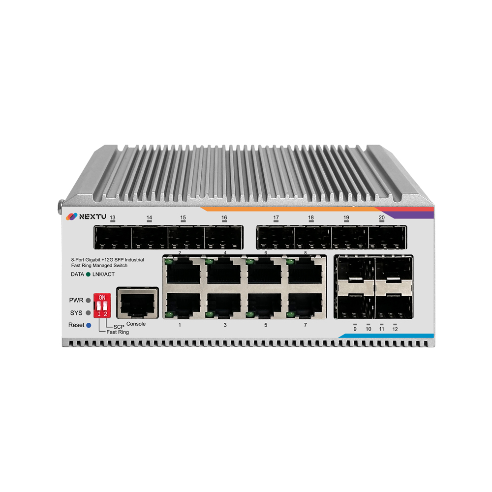 스도래 산업용 8포트 1G 12SFP L2 인터넷 스위칭 허브 - 상세 이미지 2