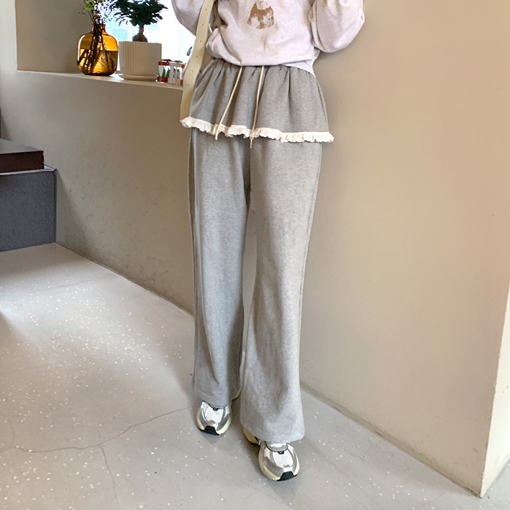 클로제 레이스 스커트 밴딩 팬츠 - 상세 이미지 3