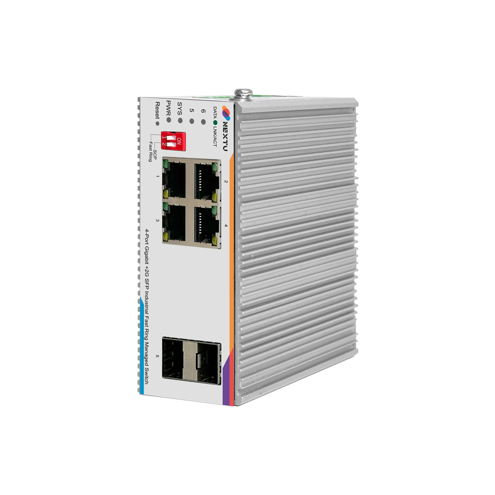 넥스트유 스카준 산업용 4포트 1G 2SFP L2 인터넷 스위칭 허브 - 상품 이미지