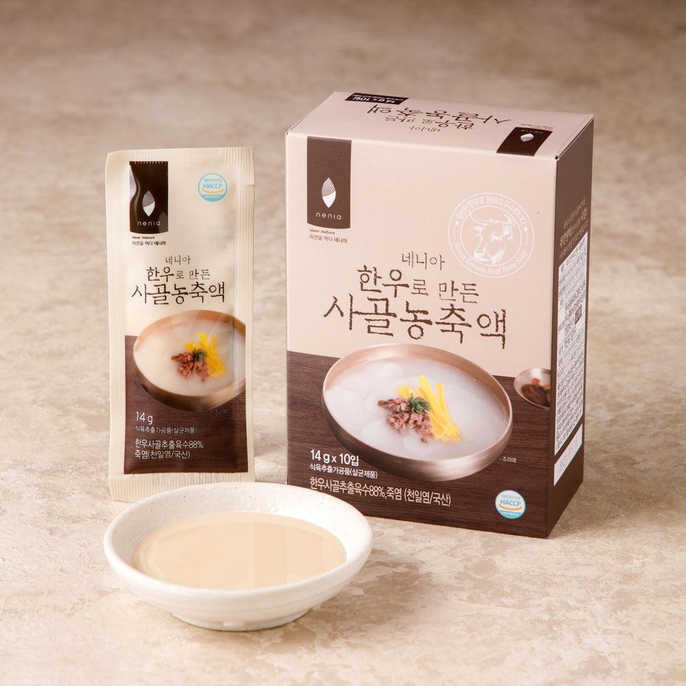 진한 한우 사골육수 [ 사골농축액 14g 10입 ] 곰탕 국물 무항생제 엑기스 소스 - 상품 이미지