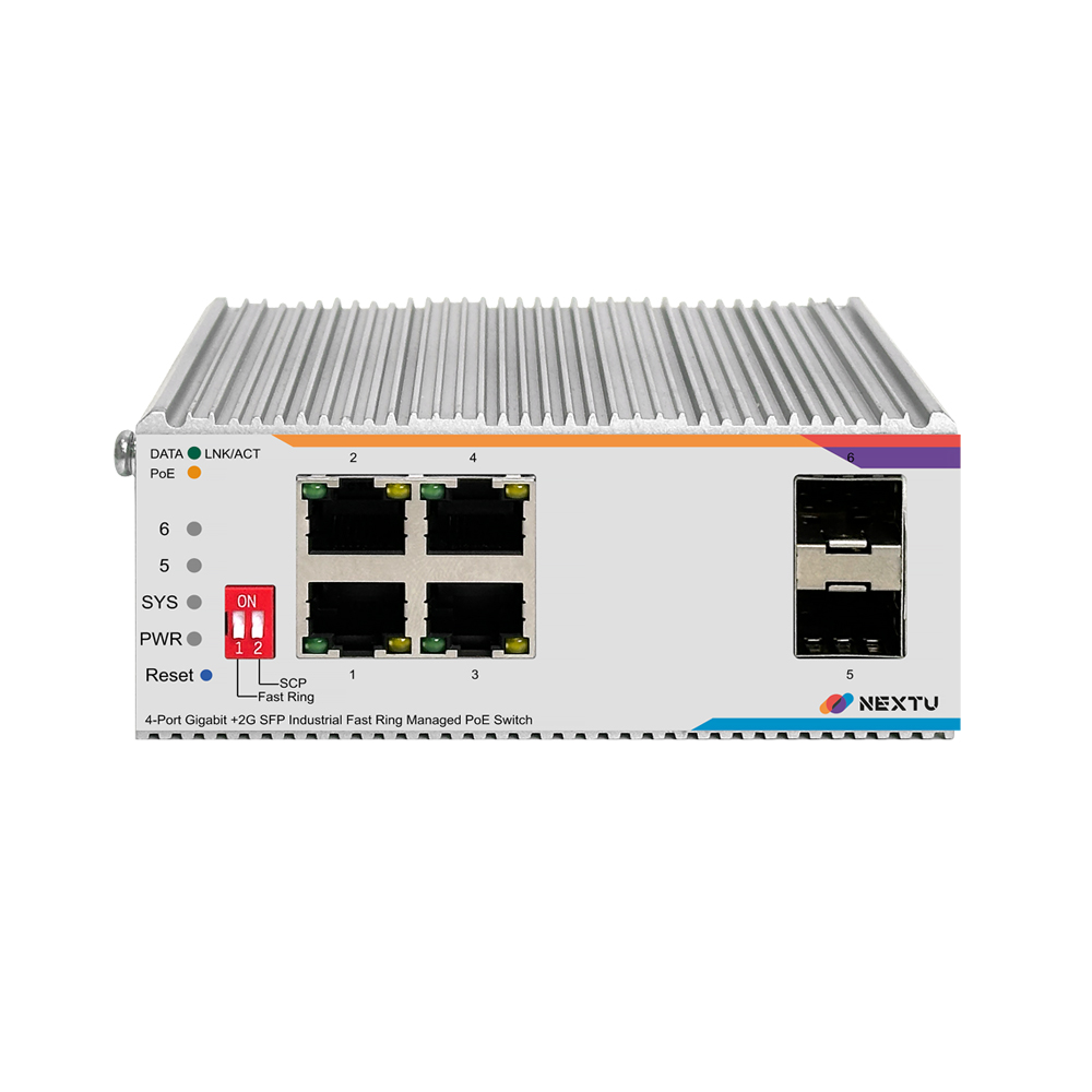 넥스트유 피어청 산업용 4포트 1G 2SFP L2 POE 인터넷 스위칭 허브 - 상세 이미지 2