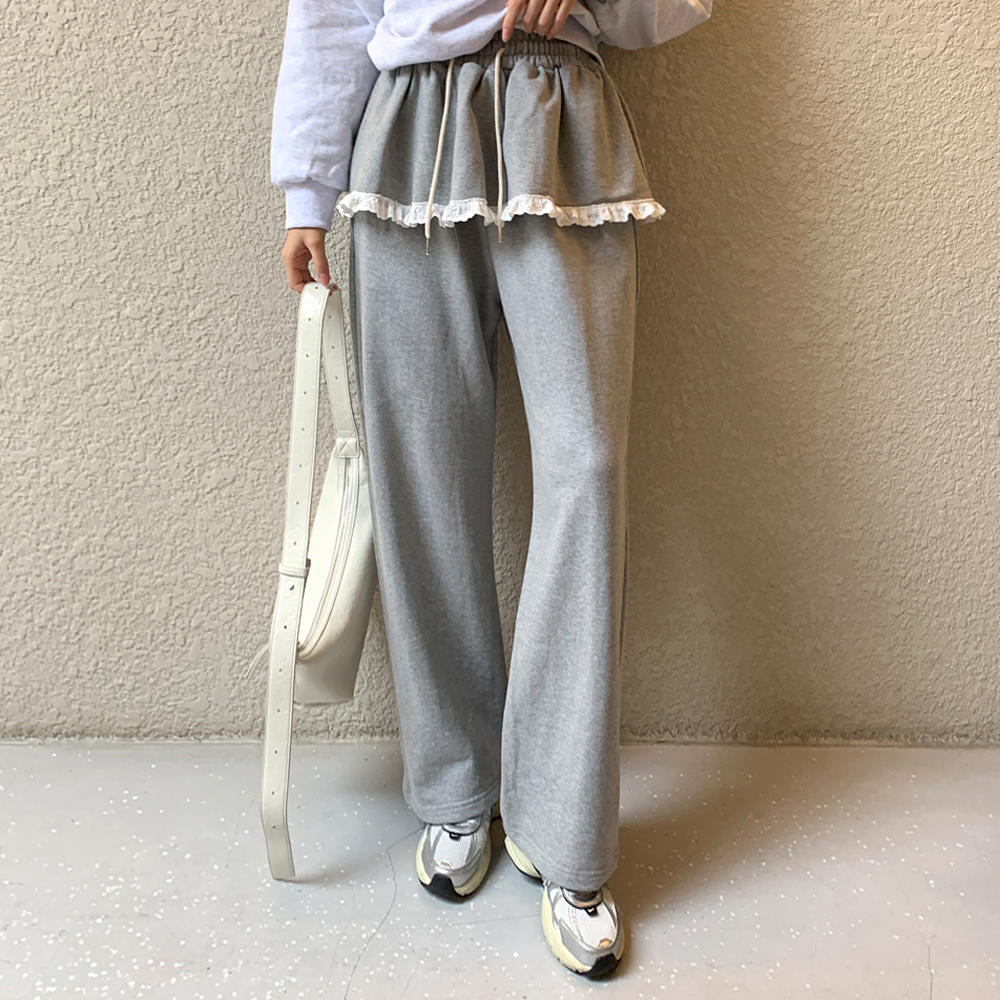 클로제 레이스 스커트 밴딩 팬츠 - 상품 이미지