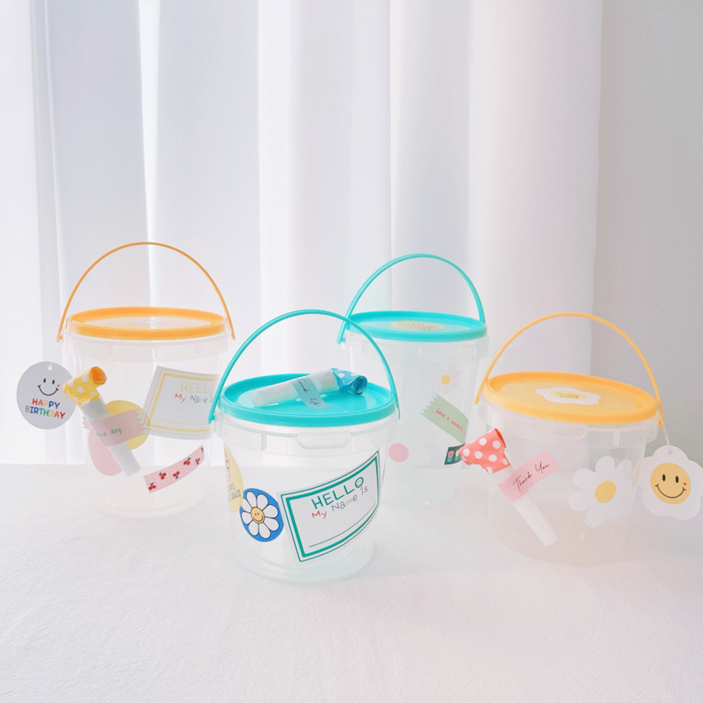 셀프 구디백 바스켓 어린이집 선물 포장 간식 답례품 포장 용기 통 투명 미니 s 이미지 3
