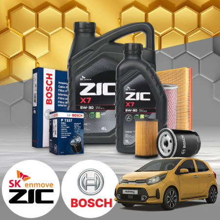 자체제작 배터리온 모닝(어반)(20~23)1.0 가솔린 지크 X7 5W30 SP 엔진오일필터세트 4Liter