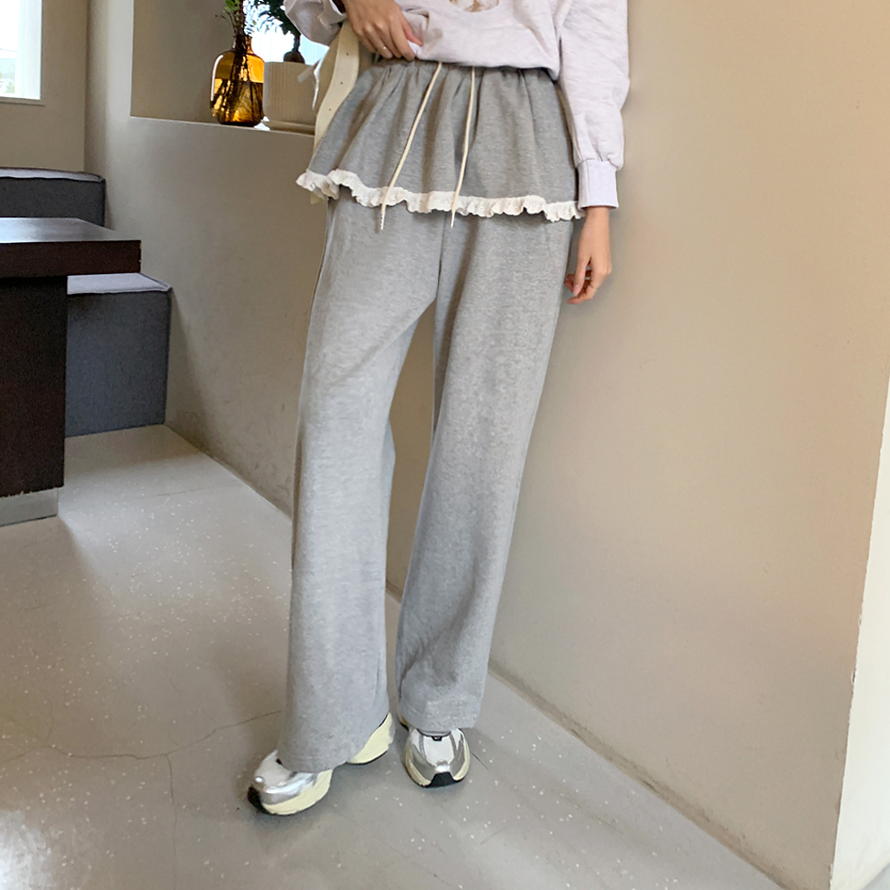 클로제 레이스 스커트 밴딩 팬츠 - 상세 이미지 2