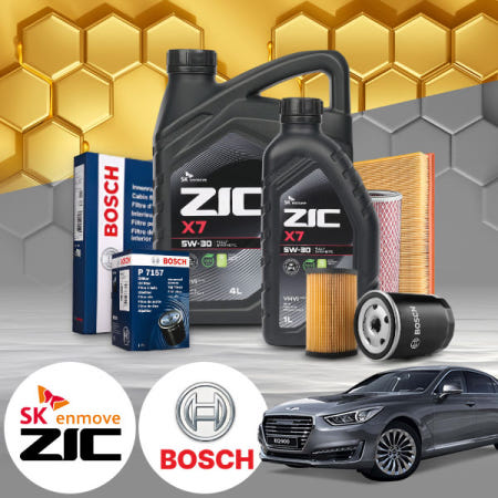 배터리온 제네시스EQ900 5.0 가솔린 지크 X7 5W30 SP 엔진오일필터세트 8Liter