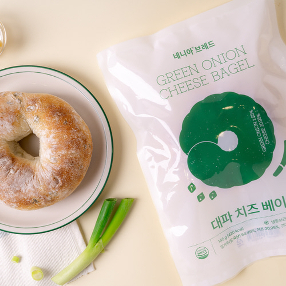 네니아 대파 치즈 베이글 145g 우리밀 부드러운 수제빵 식사대용 - 상세 이미지 3