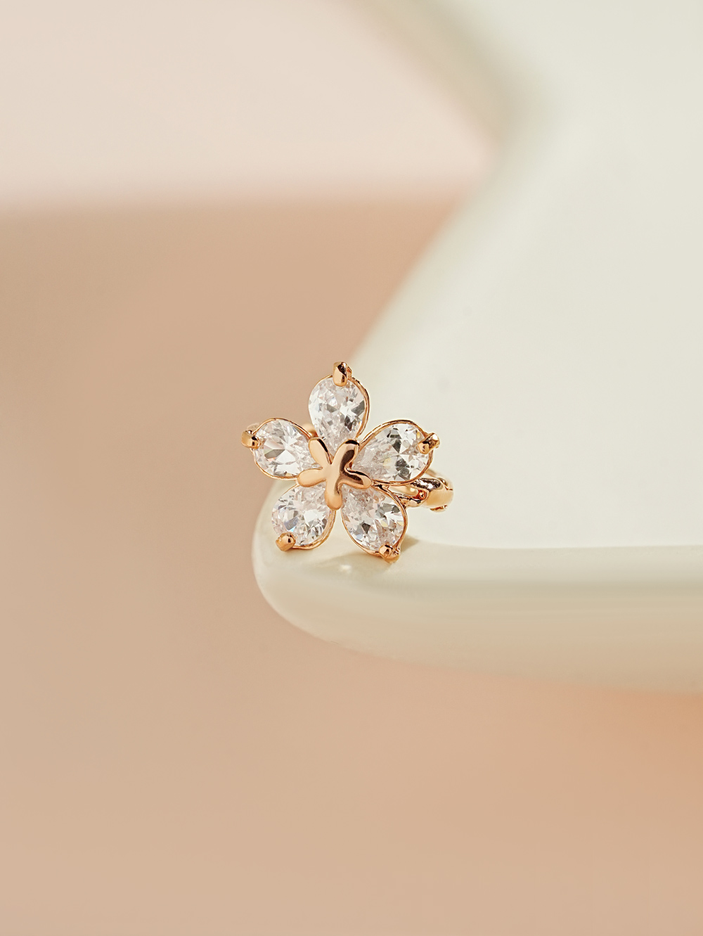 14K 18K 스텔라 플라워 원터치 링 귀걸이 이미지 8