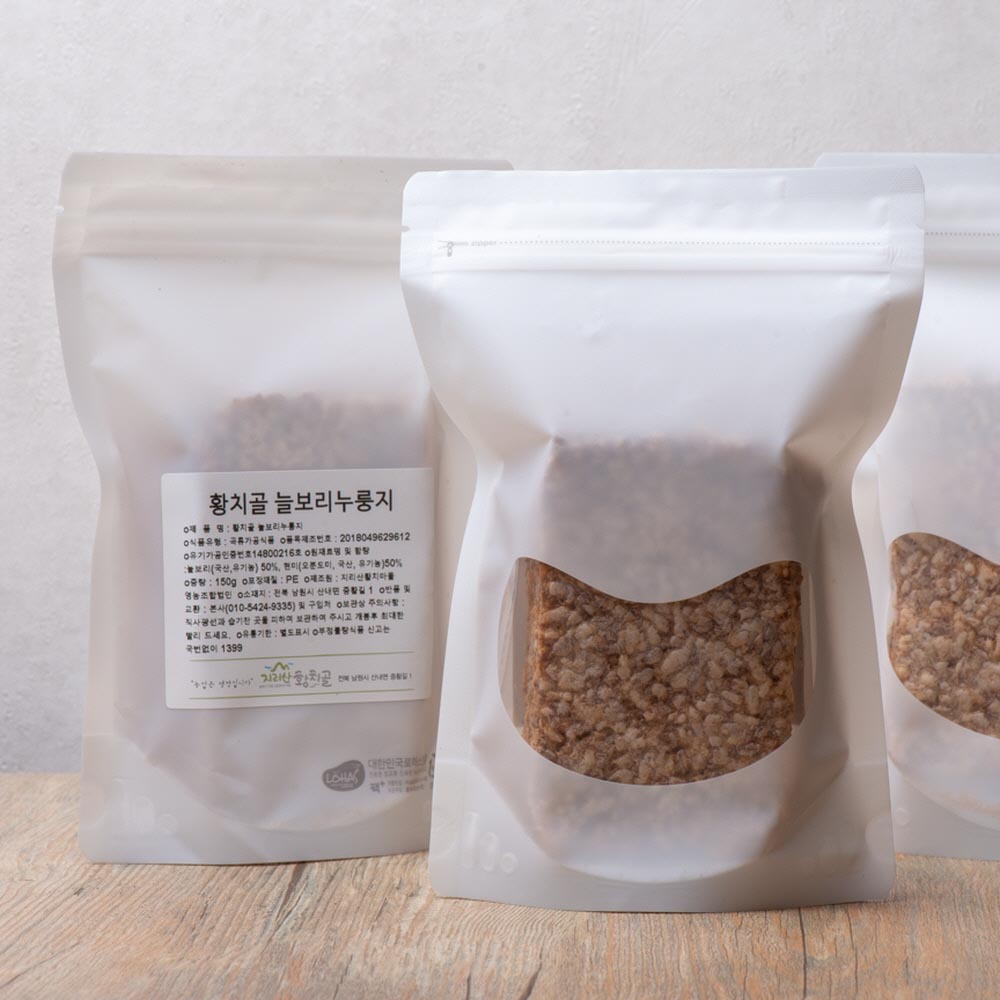 황치골 포켓 가마솥 [ 유기농 보리 누룽지 칩 150g ] 누룽지탕 뽀글이 깜밥 - 상세 이미지 5