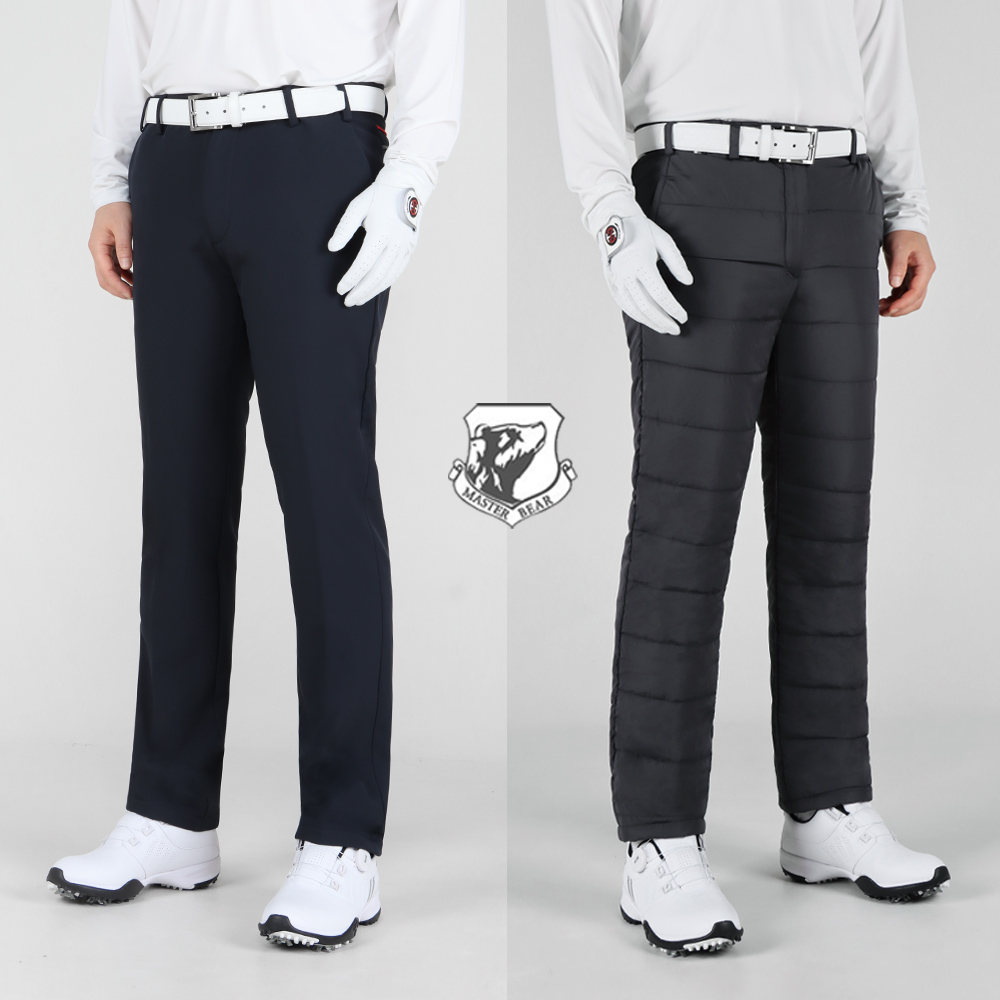 마스터베어 허리밴딩 남성 기모 패딩 겨울 골프바지