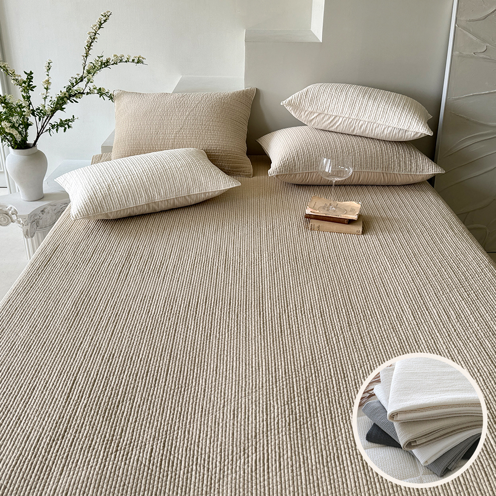 모제무드 라인누빔 오가닉 순면 피그먼트 침대패드 이스턴킹 Q