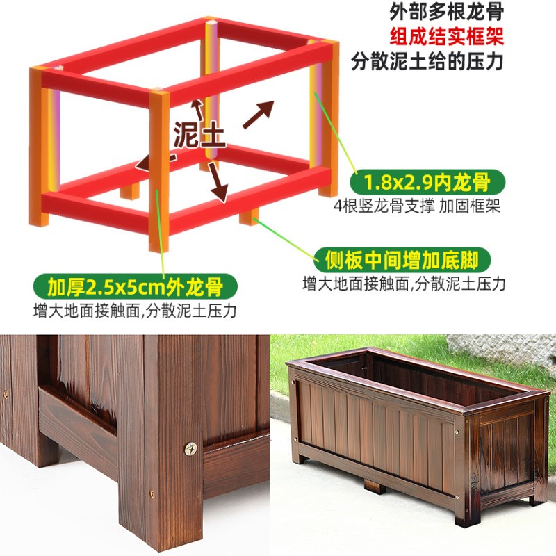 테라스 발코니 텃밭 방부목 조경 화분 야외 옥상 텃밭 화분 - 상세 이미지 4