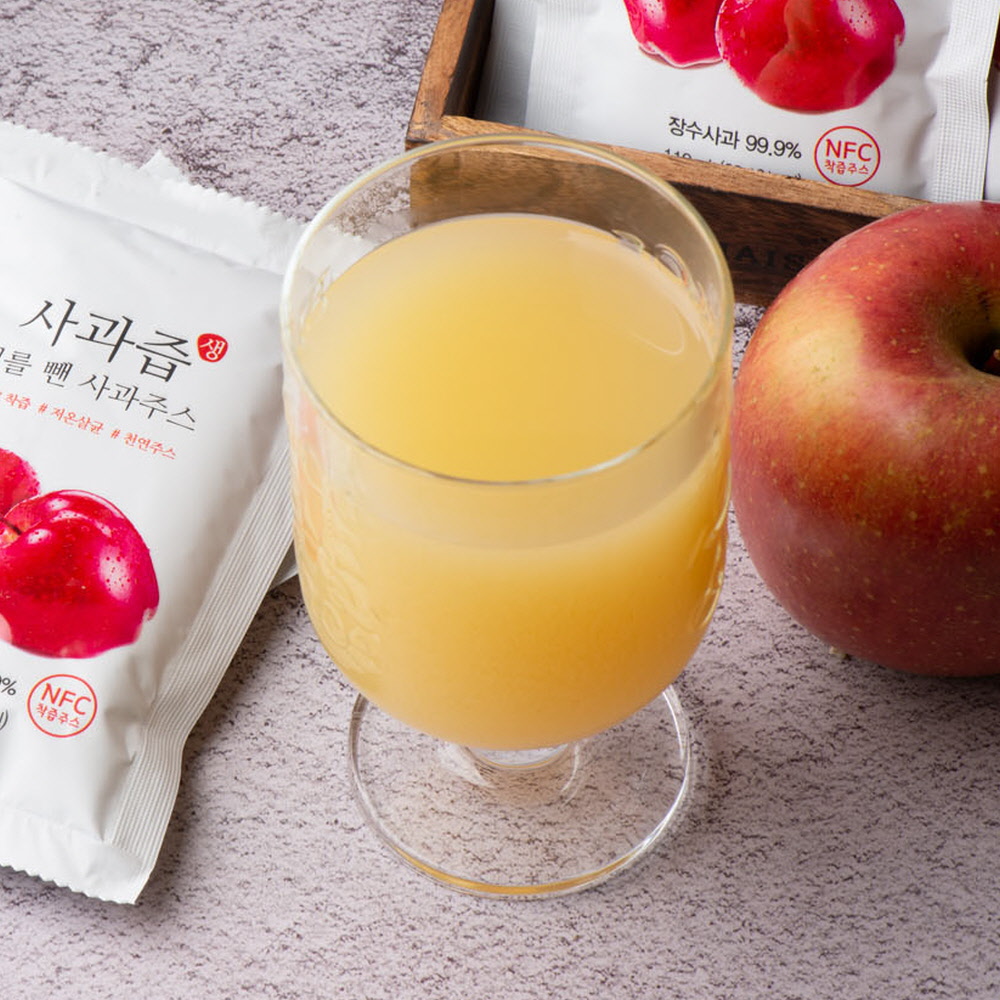 맛보기 생사과즙 [하늘곳간 장수 사과즙 110ml 5봉지] 맛있는 사과 주스 - 상세 이미지 3